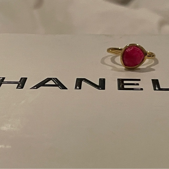 Monica Vinader 18k Gold Vermeil Sterling Silver Pink Stone - Picture 6 of 12